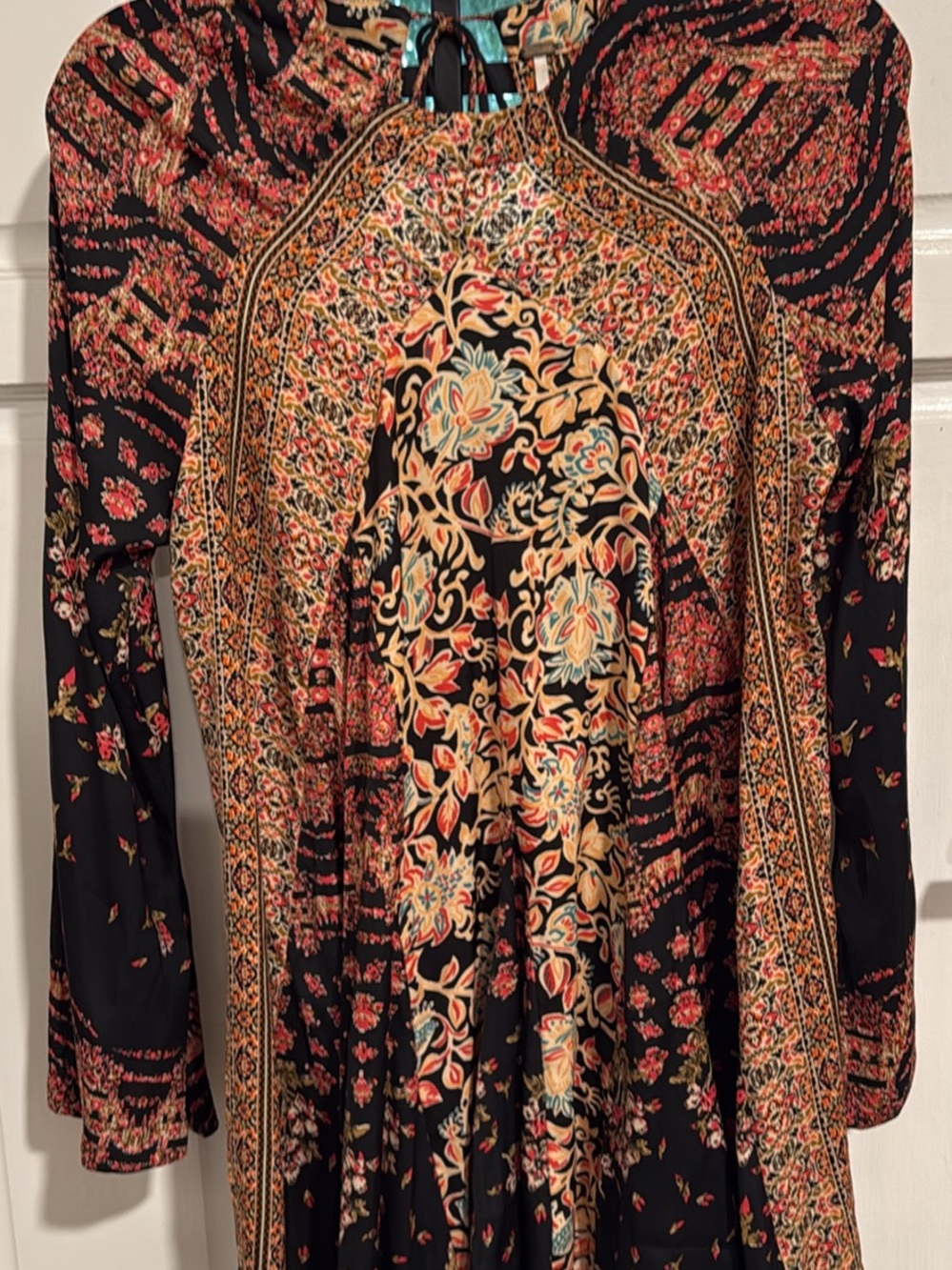 Free People Black Floral Bohemian Maxi Dress